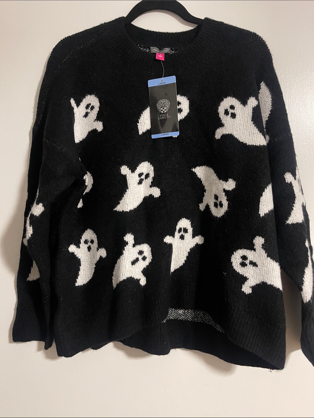 Ghost Pattern Crewneck Sweater - Unbranded Black & White